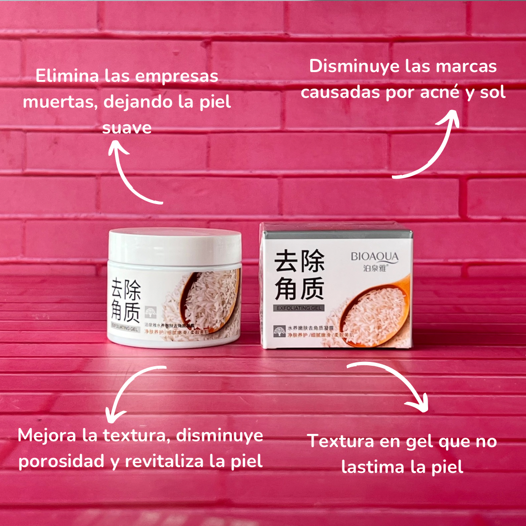 Exfoliante en gel con arroz