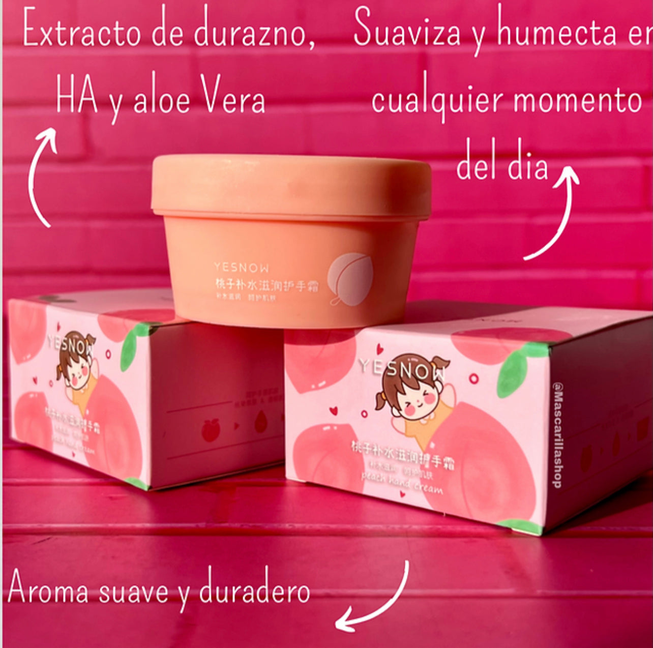 Crema extra humectante de manos peach