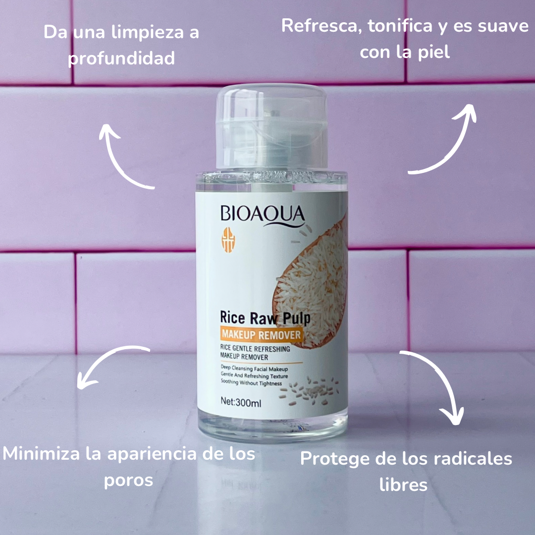 Agua miselar de arroz