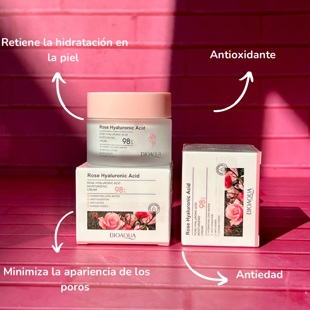 Crema de rosas con HA bioaqua
