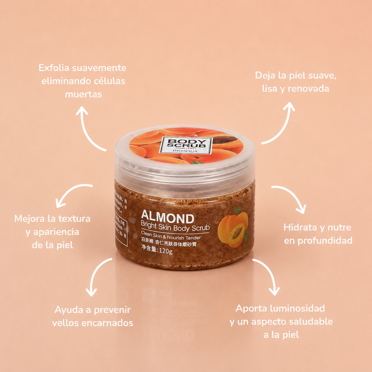 Exfoliante para cara y cuerpo de almendra bioaqua