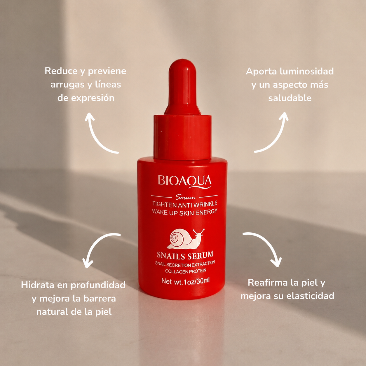 Suero energetizante de baba de caracol